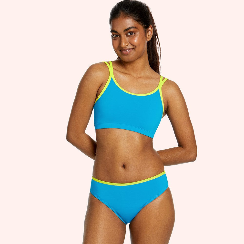Love Luna First Period swim bikini brief in Azure Blue