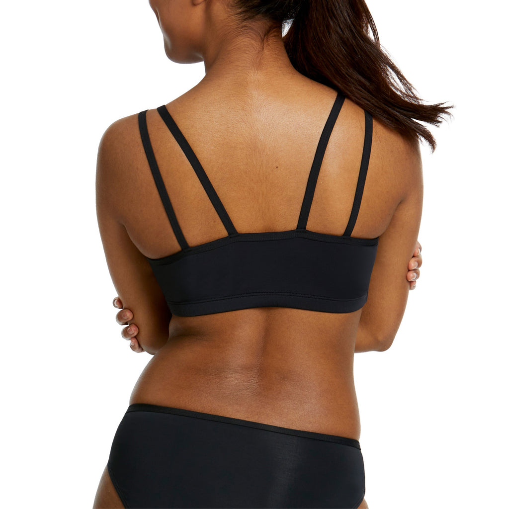 Love Luna First swim bikini top in black, third view