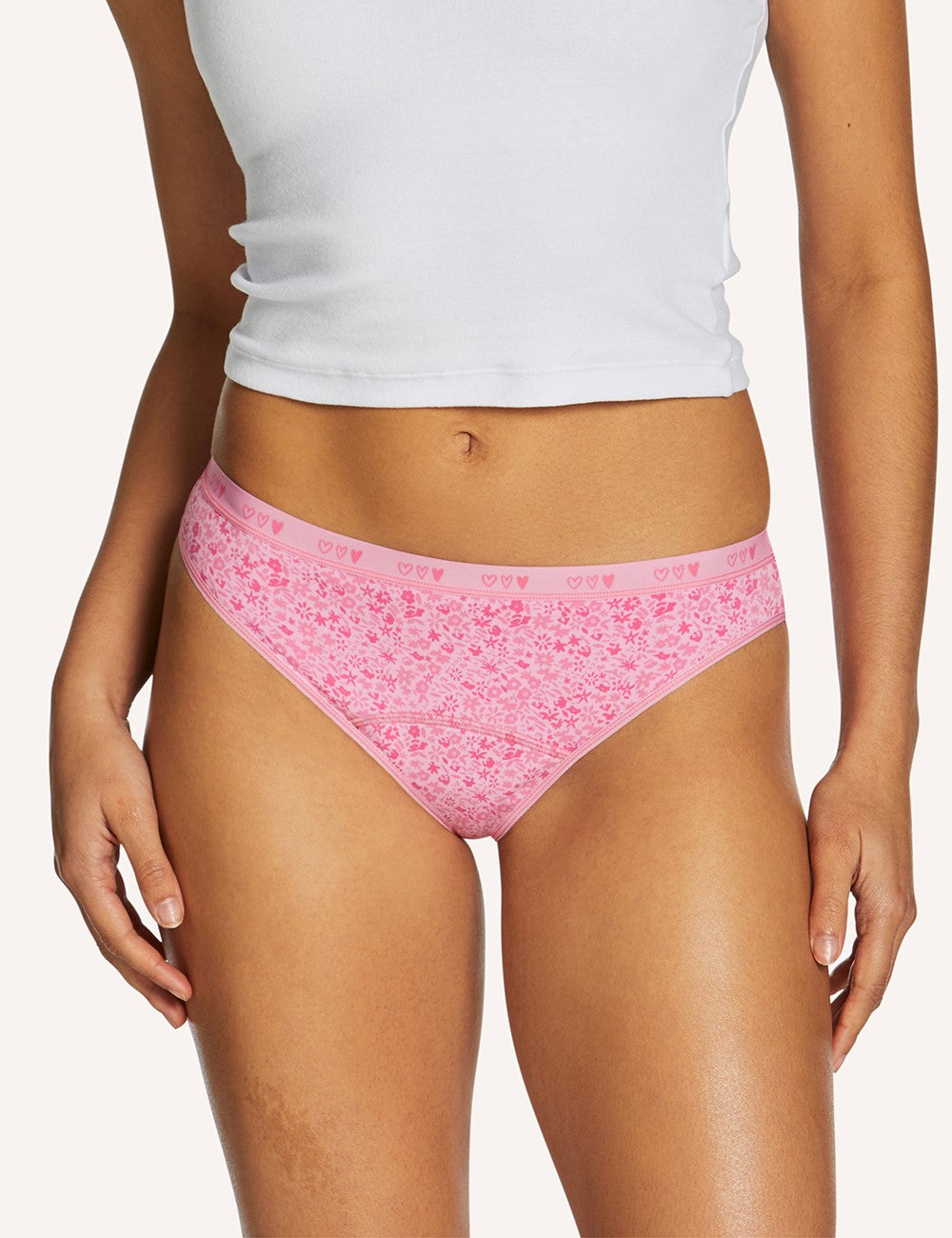Love Luna First Period bikini brief in Pink Petal print
