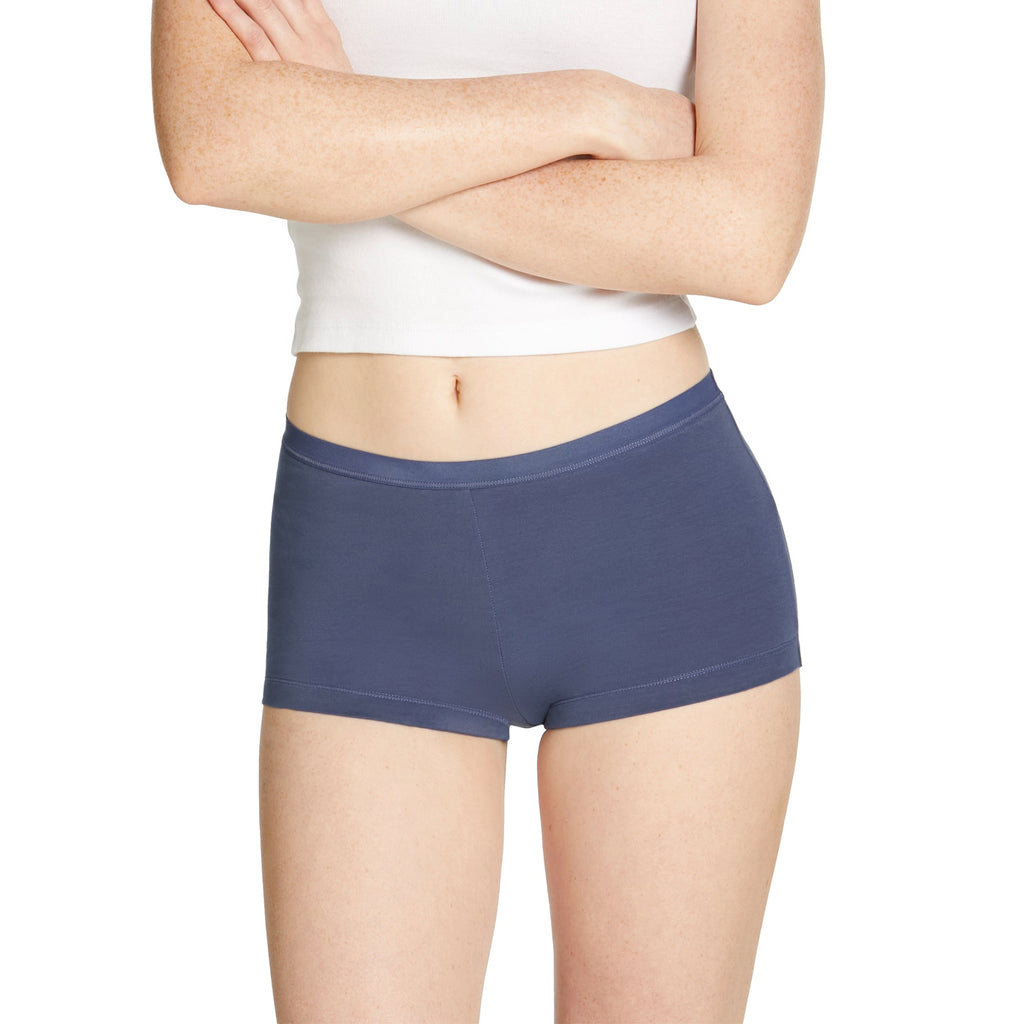 Love Luna First Period shortie brief in Dusty Blue